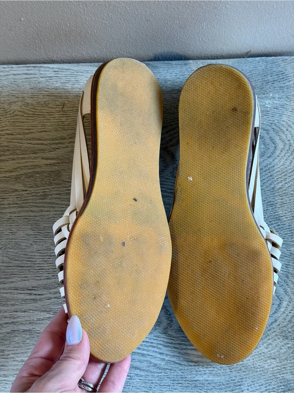 Nisolo Cream Leather Woven Huarache Loafers